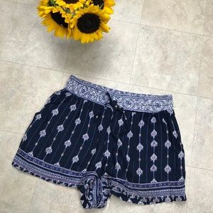 Angie Shorts - Angie Blue & Orange Floral Shorts Size Large Angie Shorts - Angie Blue & Orange Floral Shorts Size Large